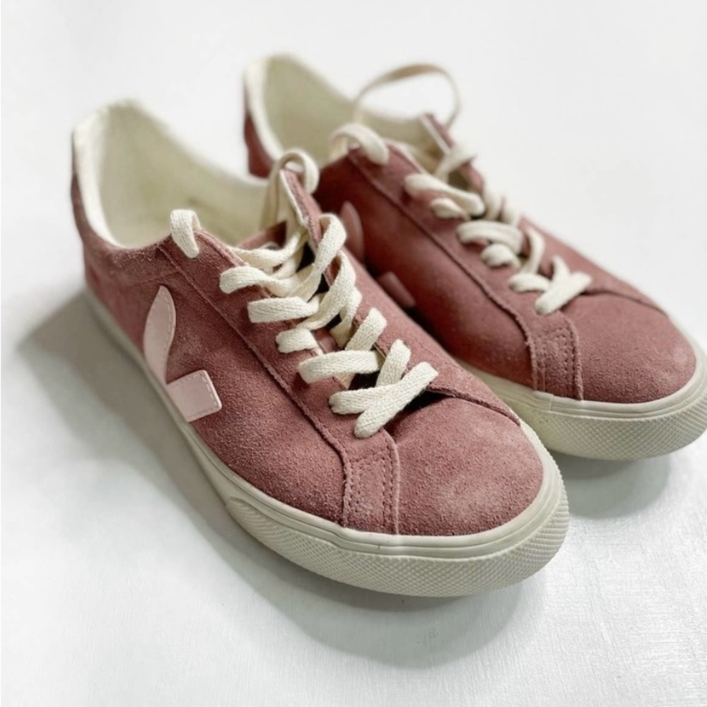VEJA Pink Esplar Suede Sneakers